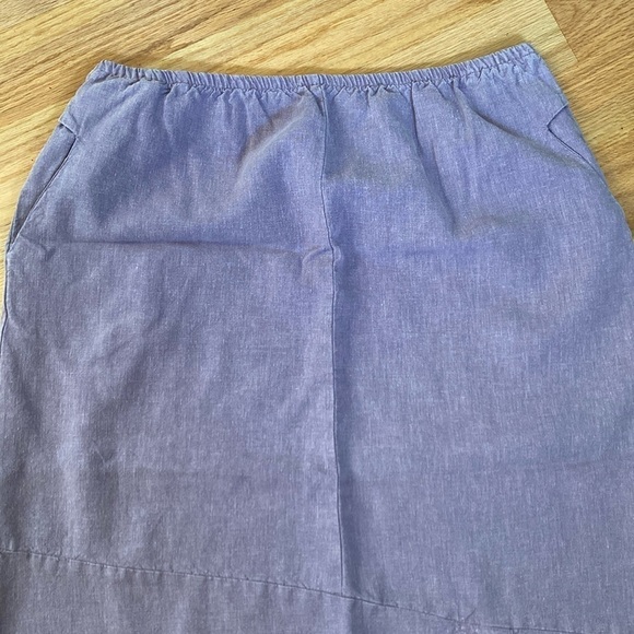 Sympatico Hemp/Tencel Midi Skirt Women’s L Purple Lagenlook Boho Made in USA - Picture 2 of 10